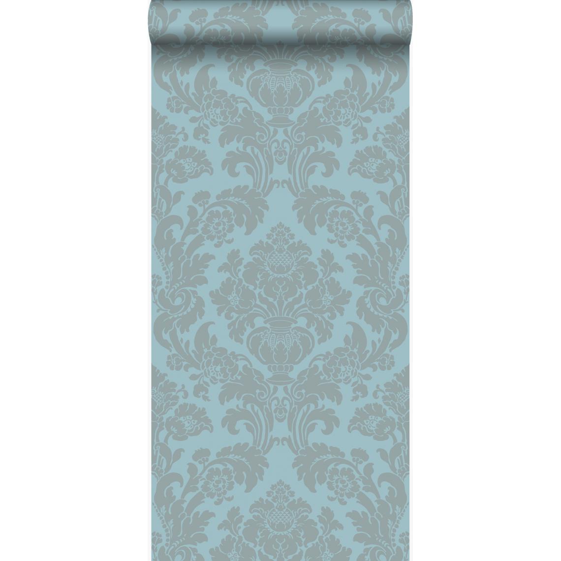 Origin - Origin papier peint ornement bleu glace - 346237 - 53 cm x 10,05 m - Papier peint