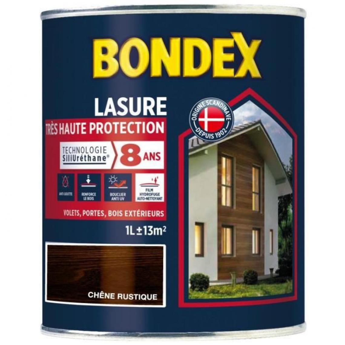 Bondex - BONDEX Lasure Haute protection 8 ans - Chene Rustique Satin, 1L - Peinture & enduit rénovation