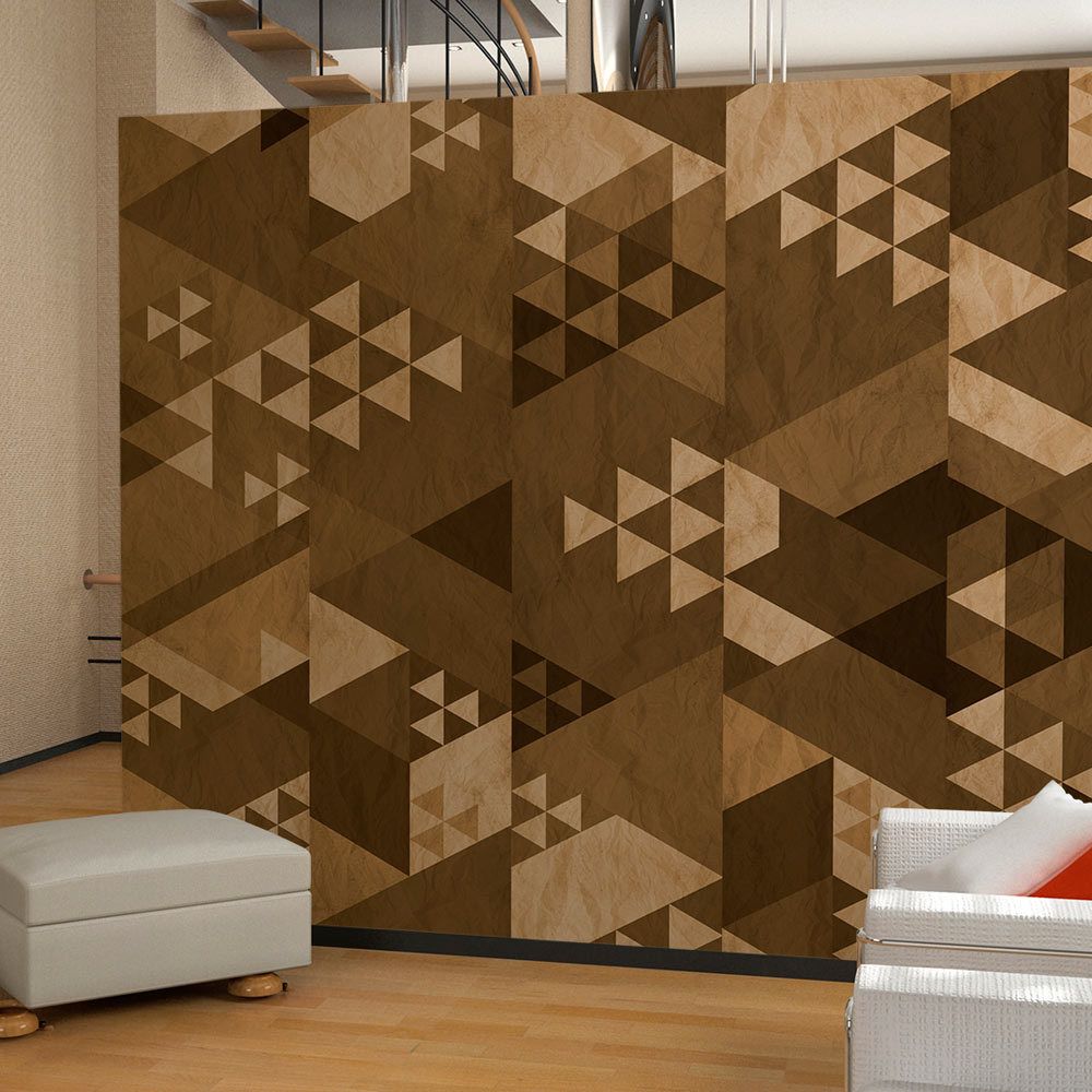 Bimago - Papier peint - Brown patchwork - Décoration, image, art | Deko Panels | 50x1000 cm | - Papier peint