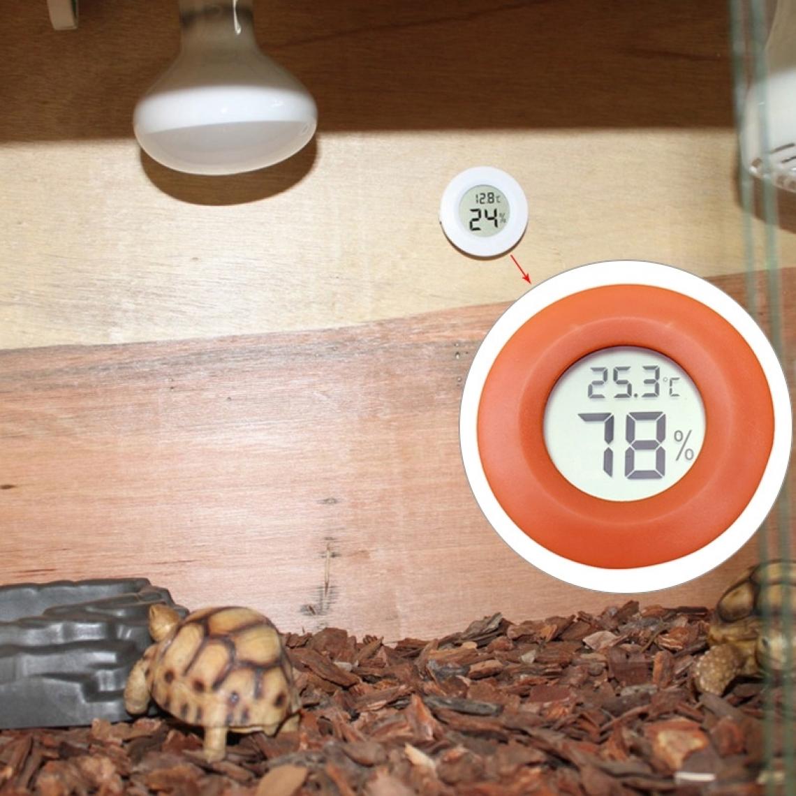 Wewoo - Thermomètre Orange et hygromètre de Centigrade de boîte de reptile ronde en forme Digital avec l'affichage d'écran - Appareils de mesure