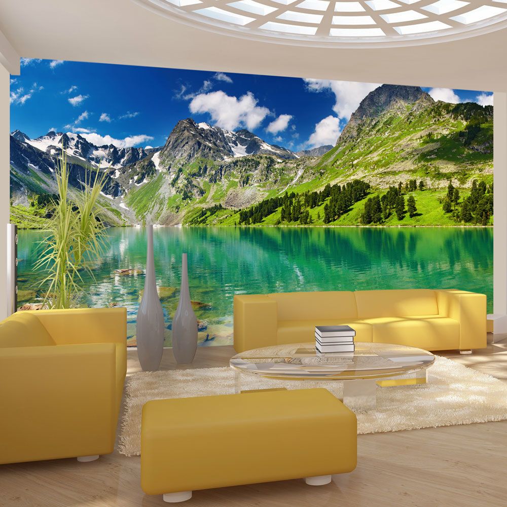 Bimago - Papier peint - Lac de montagne - Décoration, image, art | 450x270 cm | XXl - Grand Format | - Papier peint
