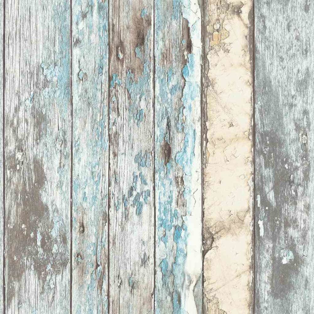 Dutch Wallcoverings - DUTCH WALLCOVERINGS Papier peint Bois de rebut Bleu PE10012 - Papier peint