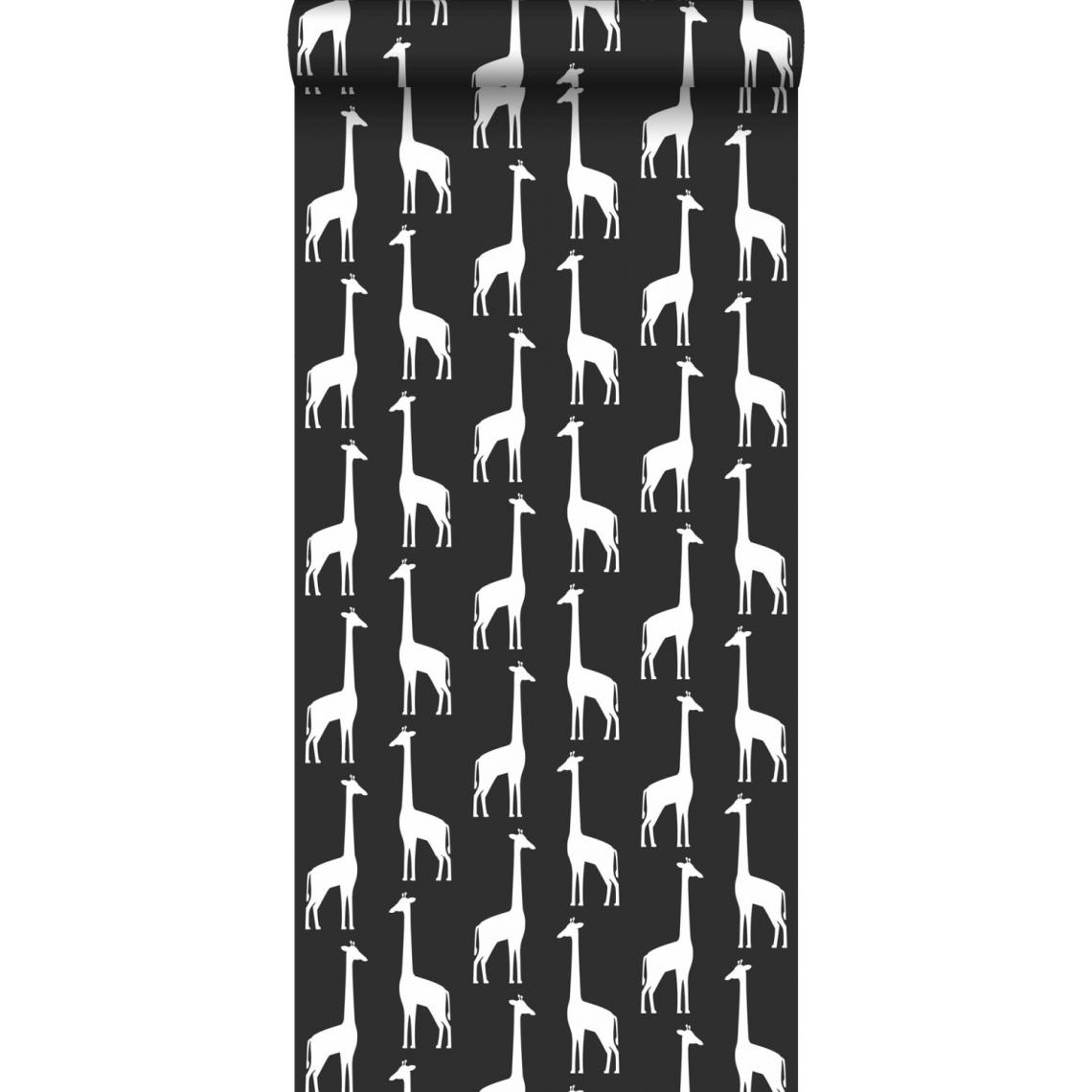 ESTAhome - ESTAhome papier peint girafes noir et blanc - 139062 - 0.53 x 10.05 m - Papier peint