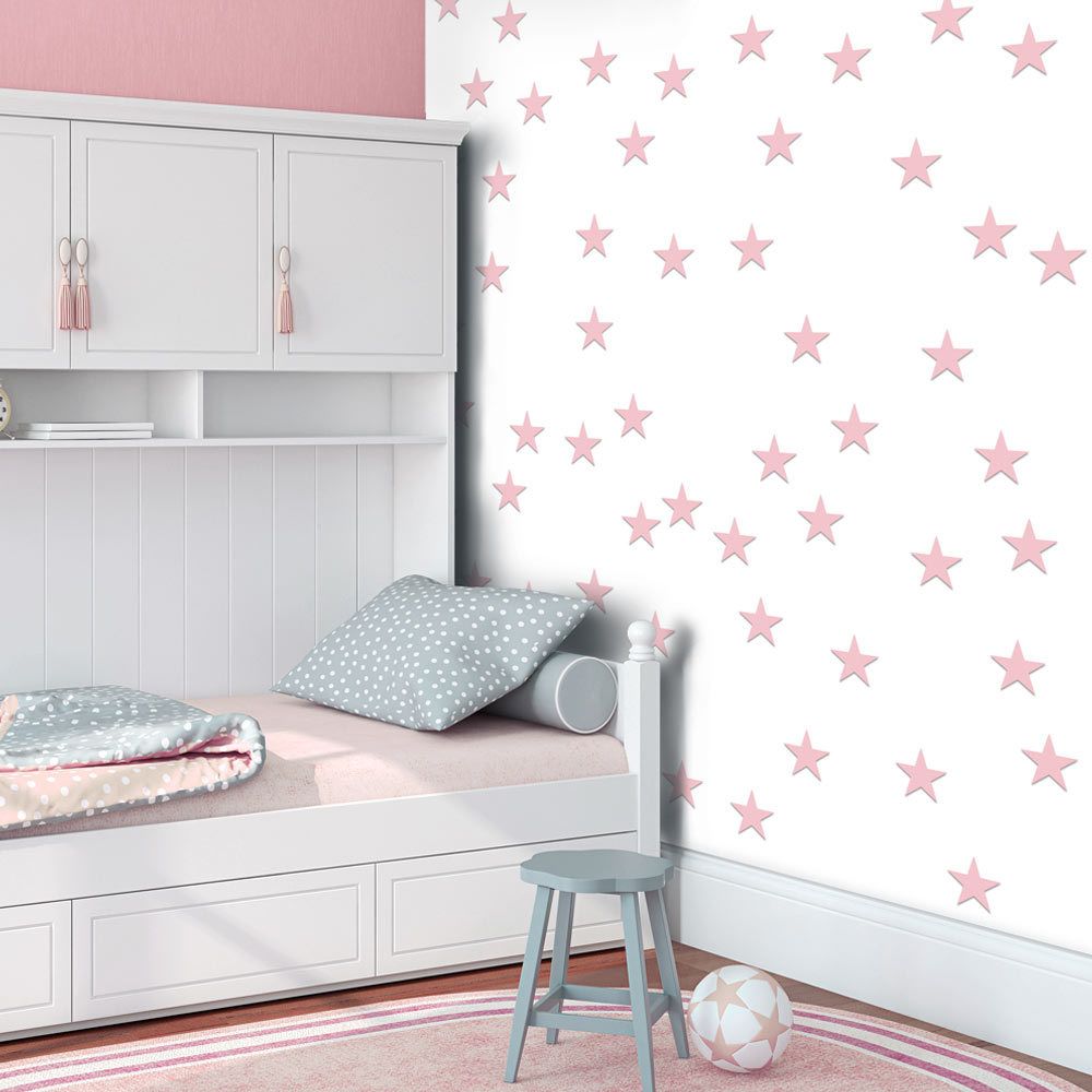 Bimago - Papier peint - Pink Stars - Décoration, image, art | Deko Panels | 50x1000 cm | - Papier peint