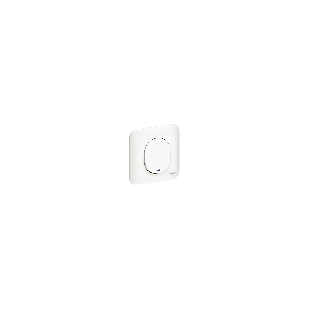 Schneider Electric - bouton poussoir lumineux - blanc - fixation par griffes - schneider ovalis - complet - Interrupteurs et prises en saillie