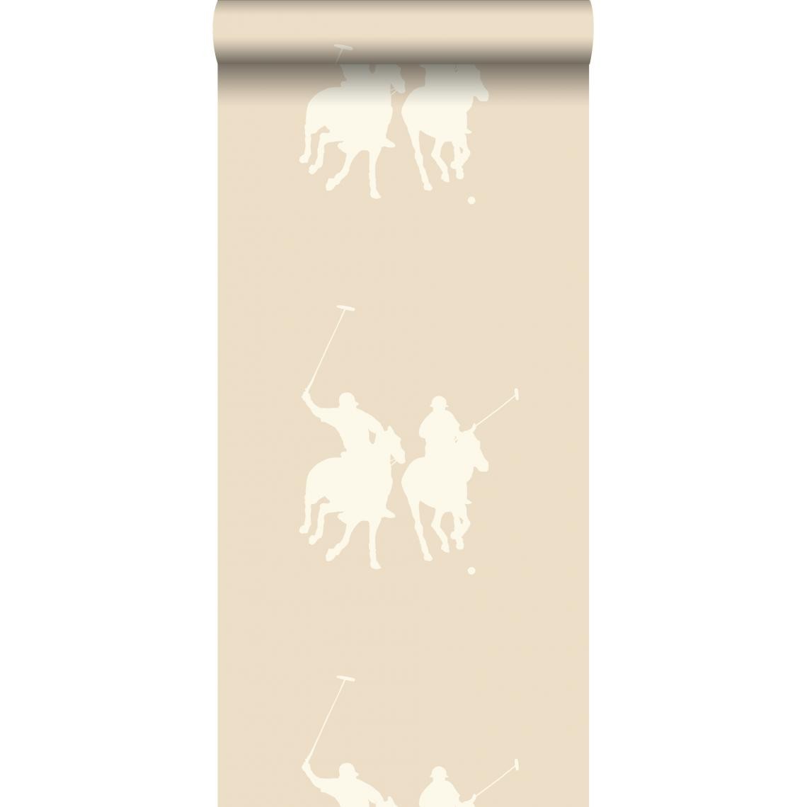 ESTAhome - ESTAhome papier peint joueurs de polo beige - 115627 - 53 cm x 10,05 m - Papier peint