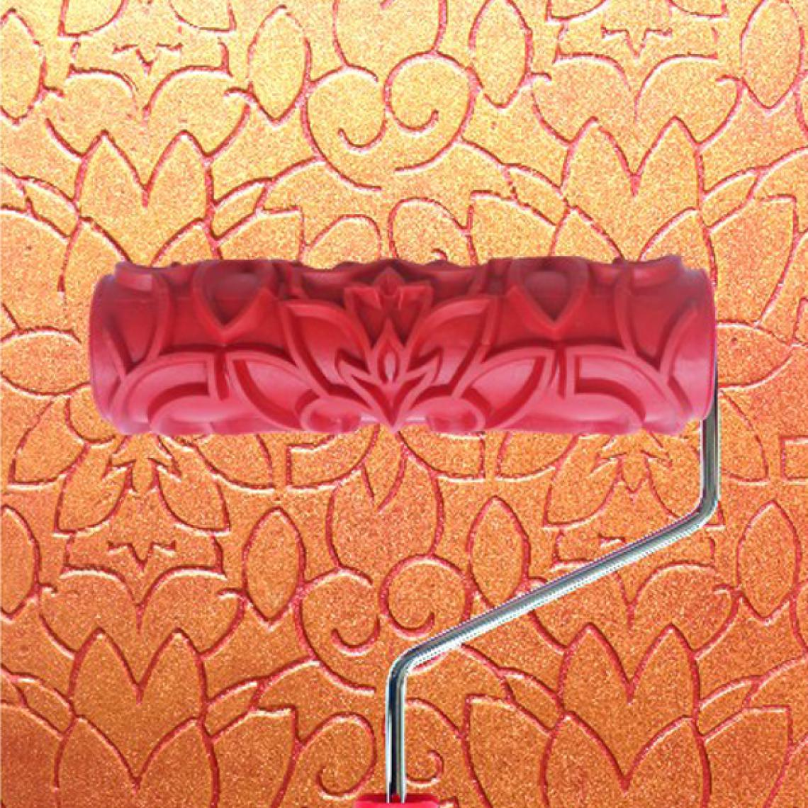 marque generique - 7 Inch Rouleau de Peinture Gaufré avec Poignée en Plastique pour Décoration Murale Motif de Fleur - Peinture intérieure