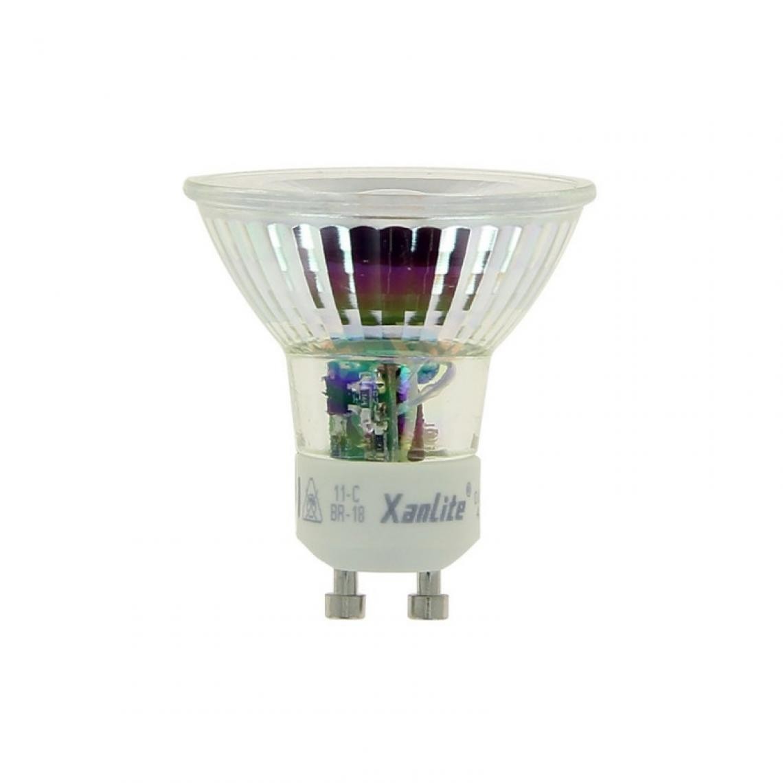 Xanlite - Lot x3 Ampoule spot LED, culot GU10, conso 5,5W (équivaut 50W) : 345 lumens, blanc chaud (2700K) - Ampoules LED