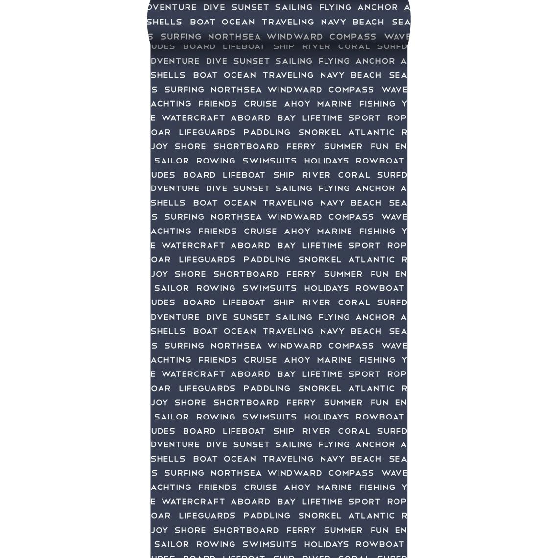 ESTAhome - ESTAhome papier peint textes maritimes de plage bleu foncé - 138961 - 0.53 x 10.05 m - Papier peint