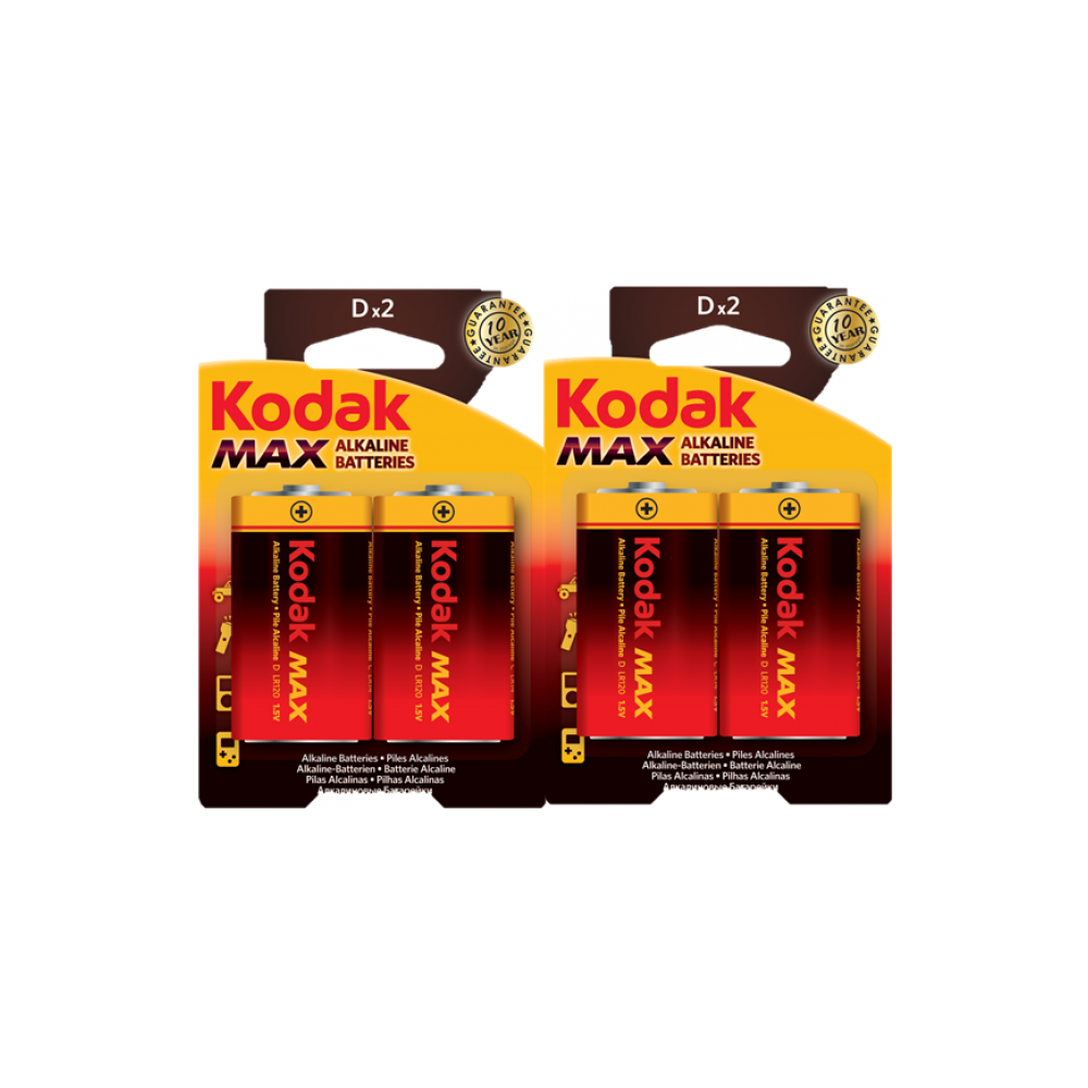 Kodak - KODAK - Piles - MAX Alcaline - D / LR20 - lot de 4-- - Piles rechargeables