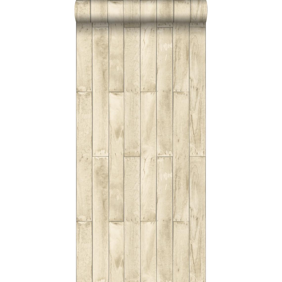 ESTAhome - ESTAhome papier peint imitation bois beige - 137743 - 53 cm x 10,05 m - Papier peint