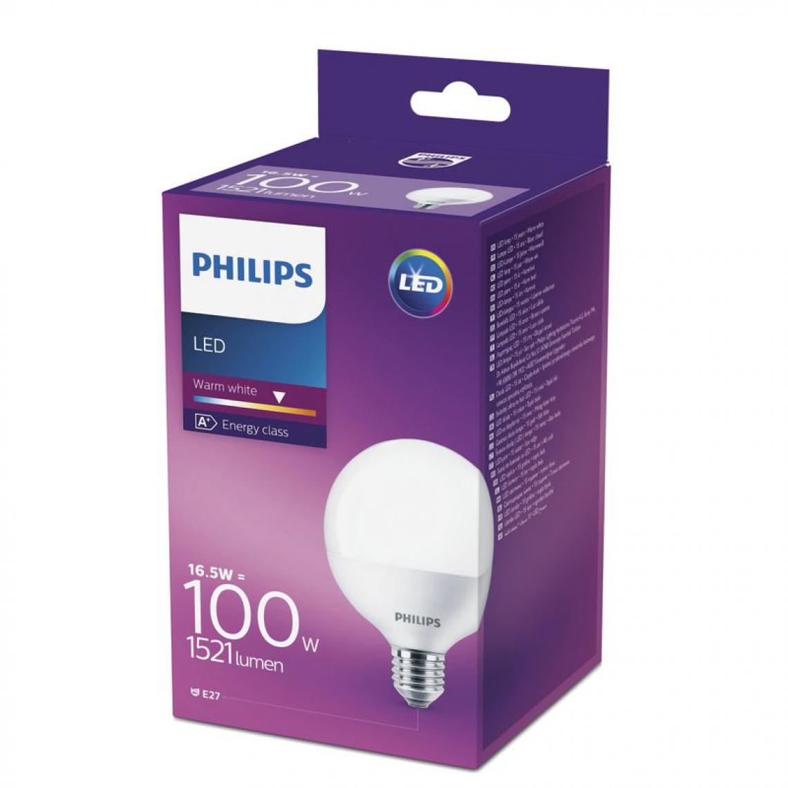 Philips - Ampole LED 16,5W équiv 100W 1521 lm E27 Blanc chaud - Ampoules LED