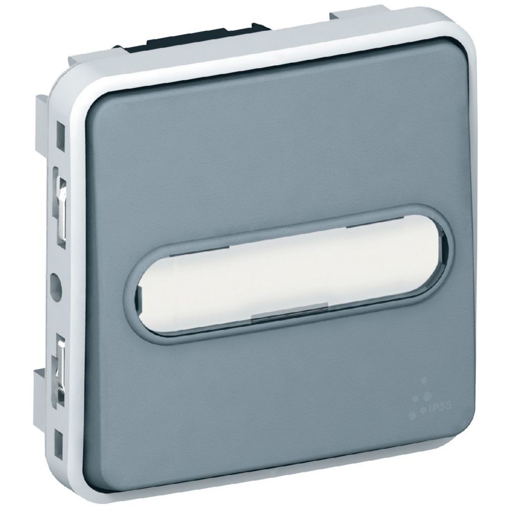 Legrand - Poussoir Legrand Plexo Porte-étiquettes Gris - Interrupteurs et prises en saillie