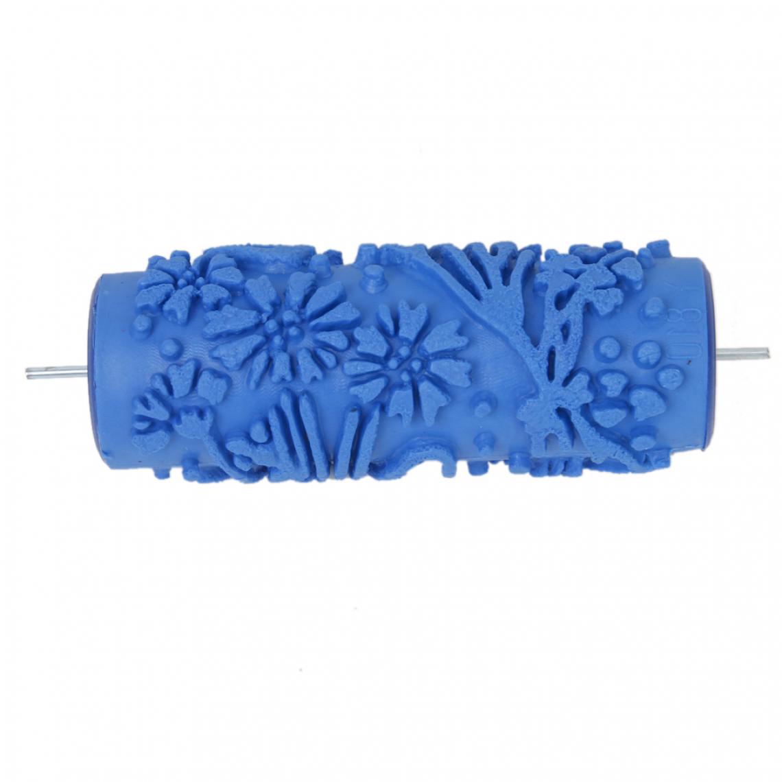 marque generique - 15cm Rouleau de Peinture Gaufré Empaistic pour Décoration Murale Motif de Fleur Bleu - Peinture intérieure