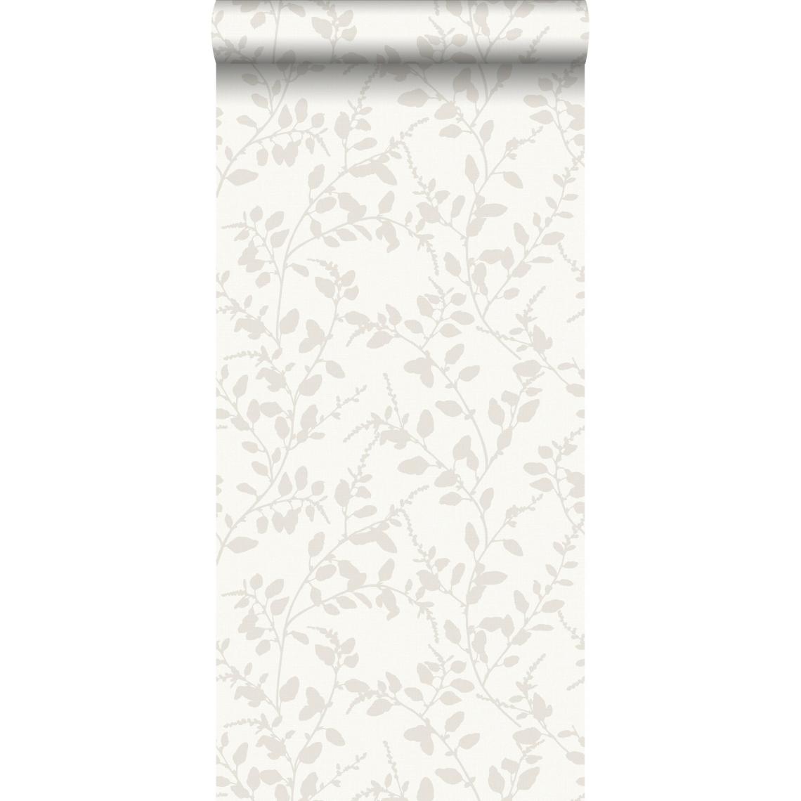 ESTAhome - ESTAhome papier peint feuilles blanc - 148728 - 0.53 x 10.05 m - Papier peint