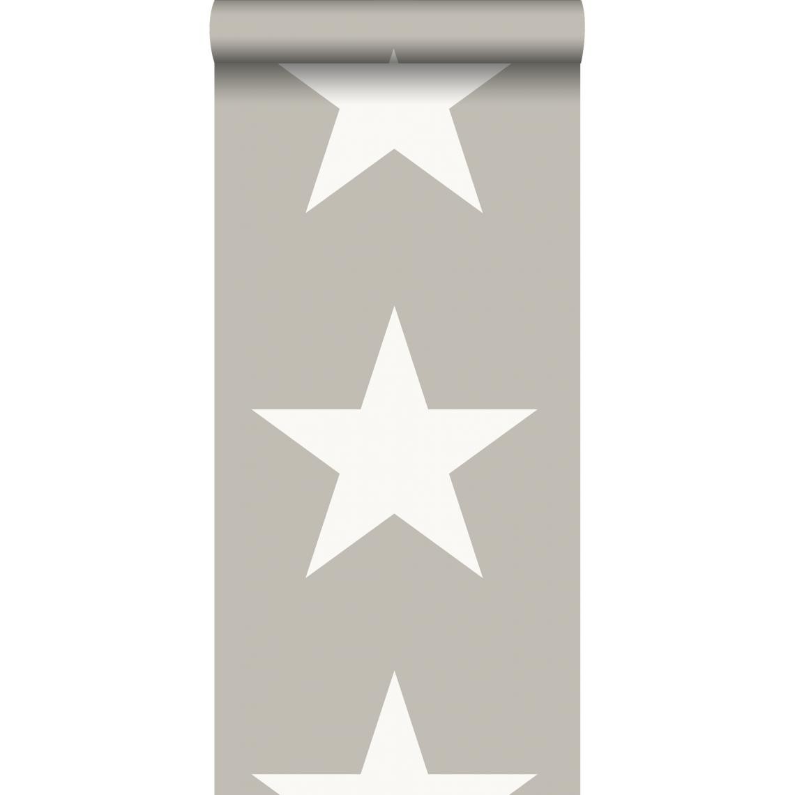 ESTAhome - ESTAhome papier peint étoiles gris chaud - 128702 - 53 cm x 10,05 m - Papier peint