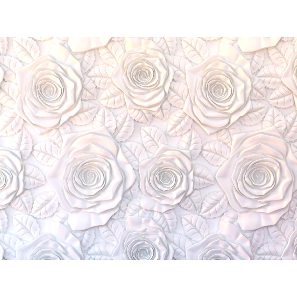 Sanders & Sanders - Sanders & Sanders papier peint panoramique fleurs effet 3D blanc - 600508 - 360 x 270 cm - Papier peint