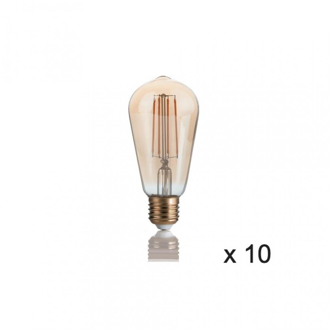 Ideal Lux - Ampoule (x10) 4W E27 Ambré D6 151694 - Ampoules LED