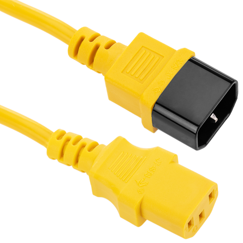 Bematik - Cordon électrique IEC60320 C13 à C14 jaune 1.8m - Fils et câbles électriques