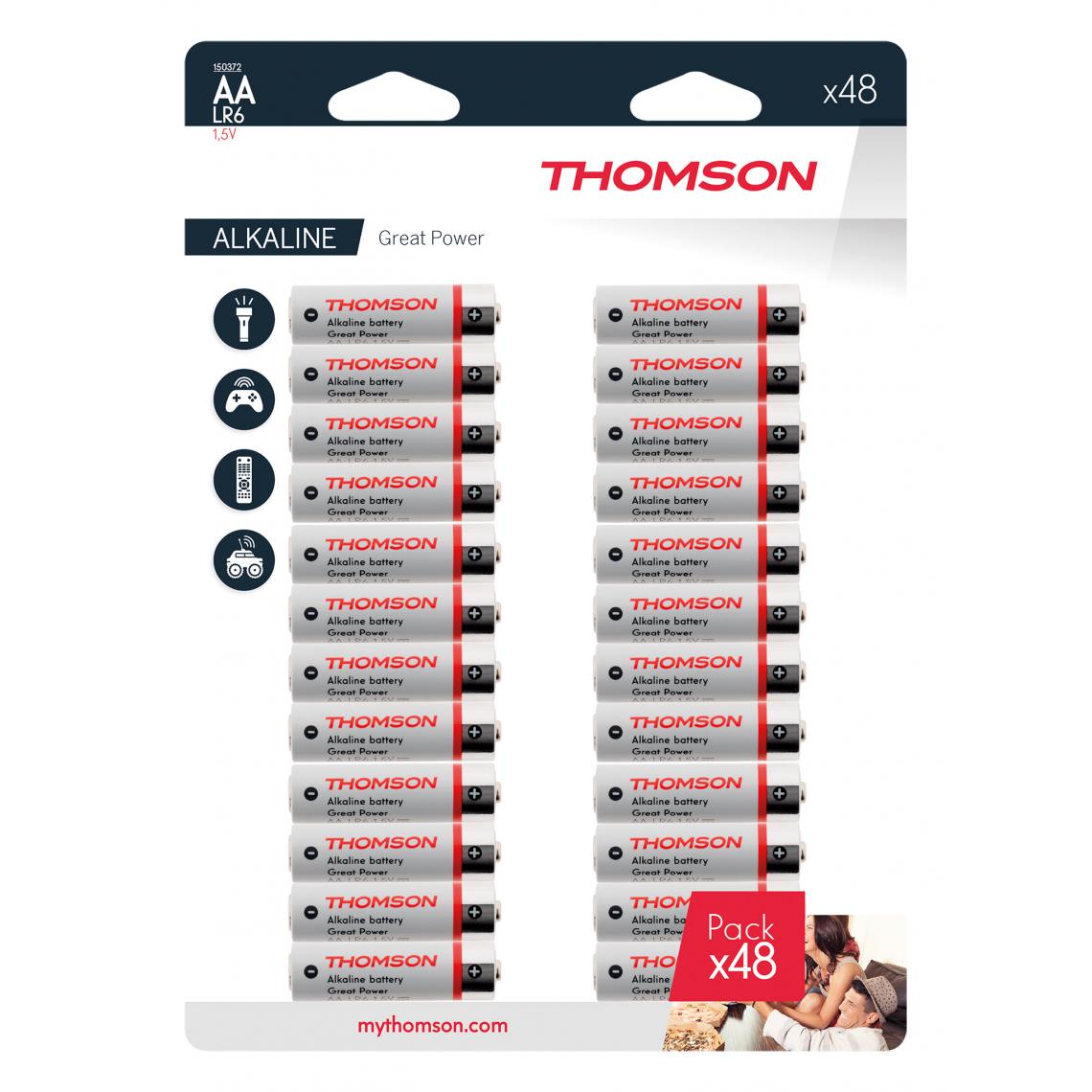 Thomson - Lot de 48 piles AA LR06 - Thomson - Piles rechargeables