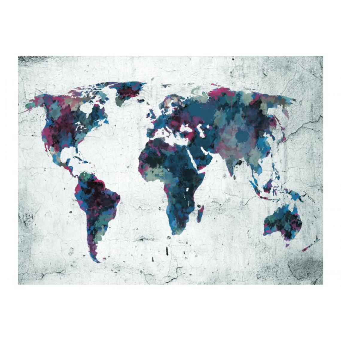 Artgeist - Papier peint - World map on the wall .Taille : 200x154 - Papier peint