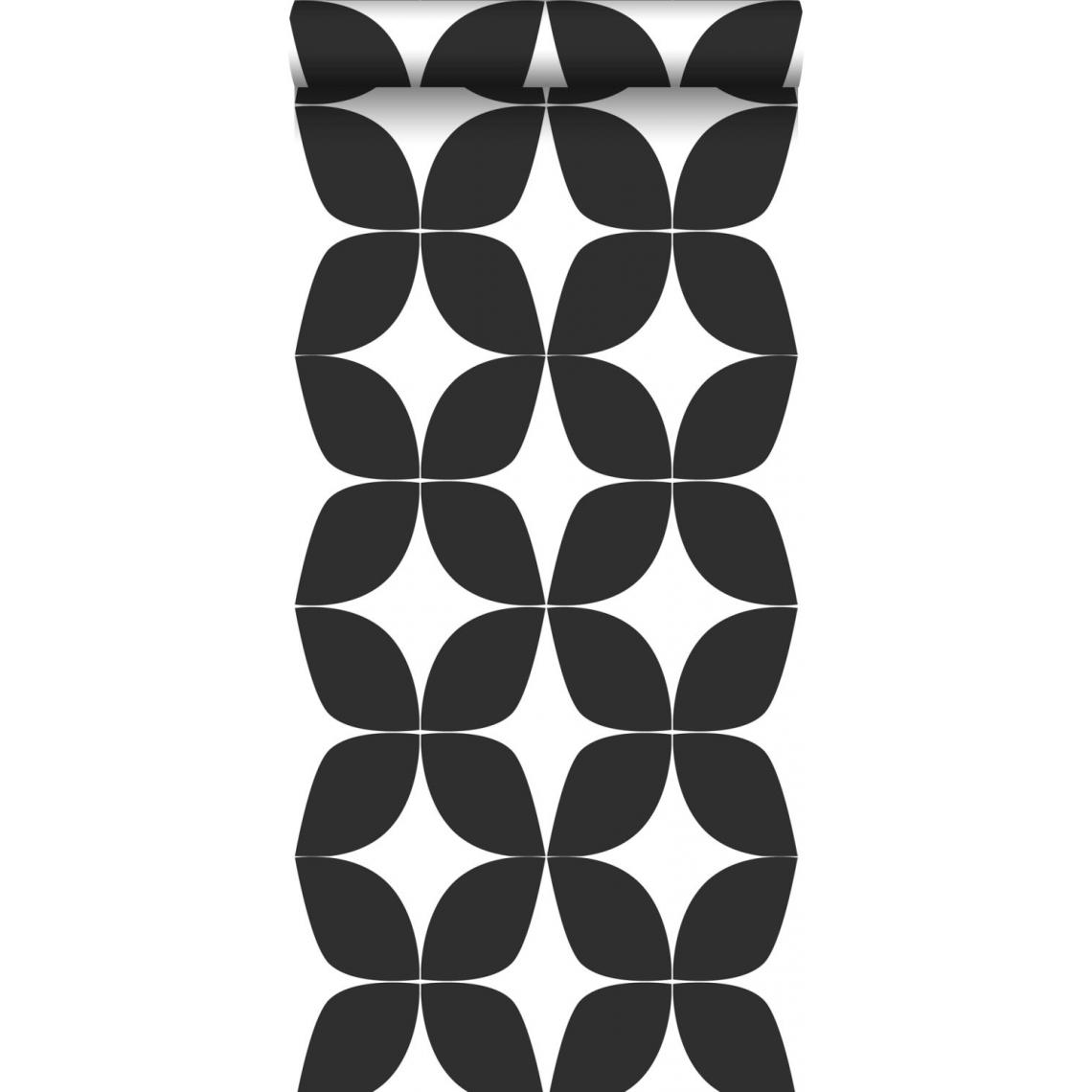 ESTAhome - ESTAhome papier peint motif graphique noir et blanc - 139101 - 0.53 x 10.05 m - Papier peint
