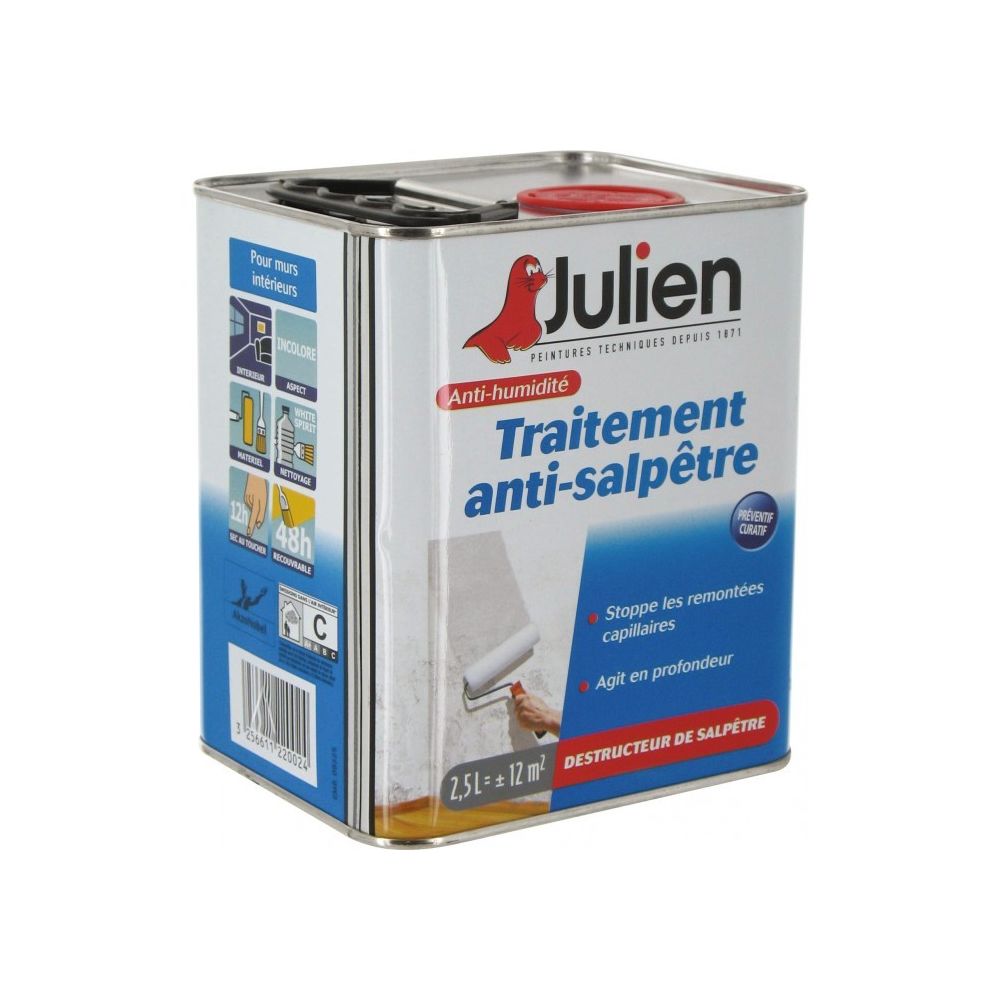 Julien - Traitement anti-salpêtre incolore - 2.5 L - JULIEN - Produit préparation avant pose