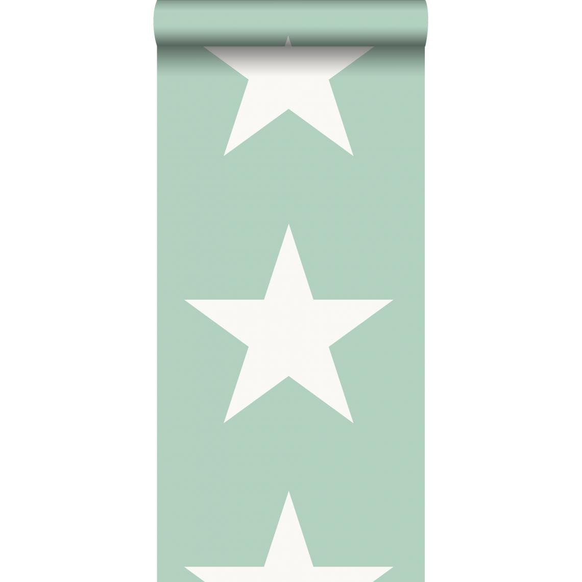 ESTAhome - ESTAhome papier peint étoiles vert menthe - 128701 - 53 cm x 10,05 m - Papier peint