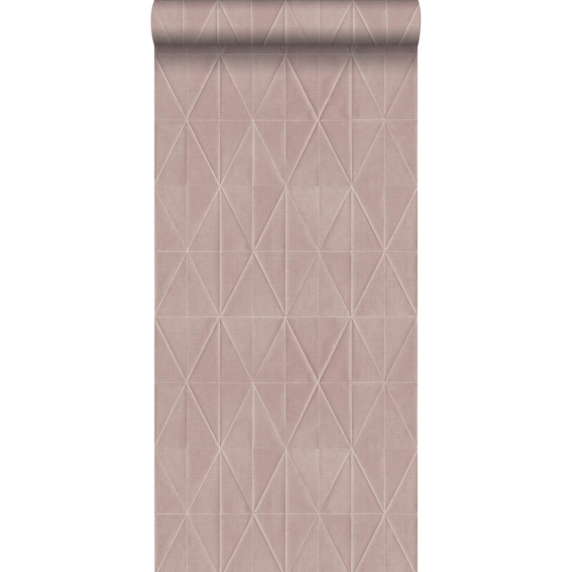 ESTAhome - ESTAhome PP intissé éco texture origami rose saumon - 148709 - 0.53 x 10.05 m - Papier peint