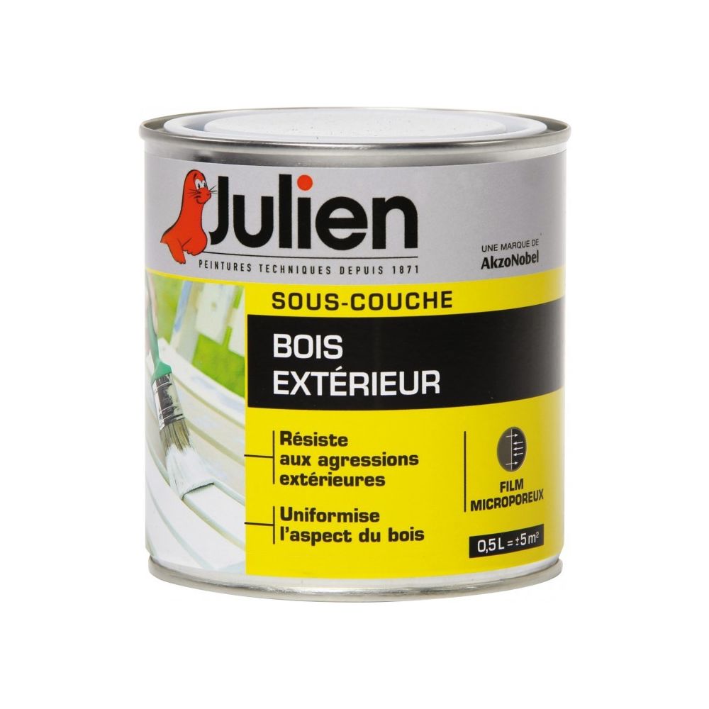 Julien - Sous-couche pour bois extérieur - 500 ml - JULIEN - Peinture intérieure