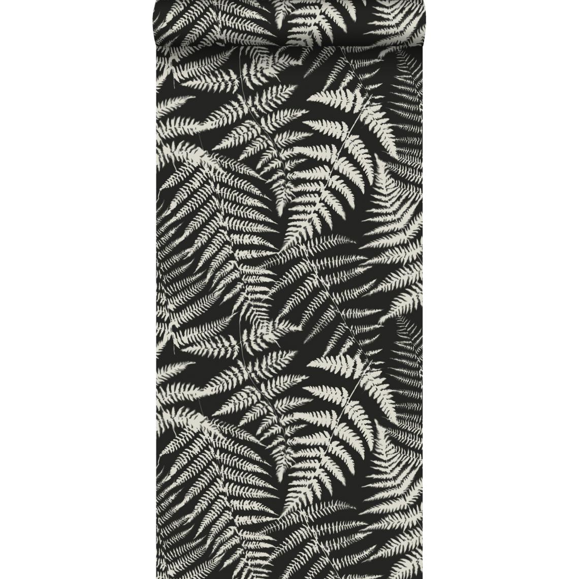 ESTAhome - ESTAhome papier peint fougères noir et blanc - 139001 - 0.53 x 10.05 m - Papier peint