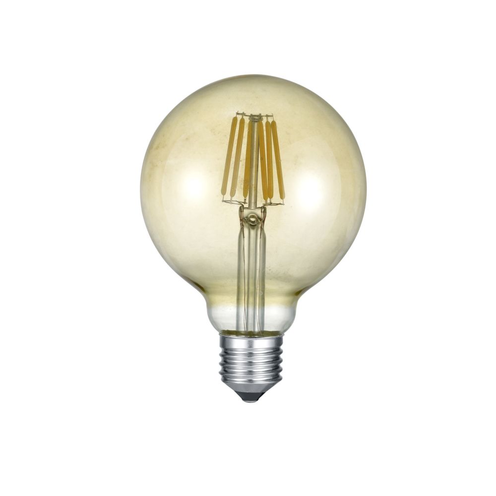 Trio - Ampoule globe LED E27 Déco filament 420 lm 6W jaune - Ampoules LED