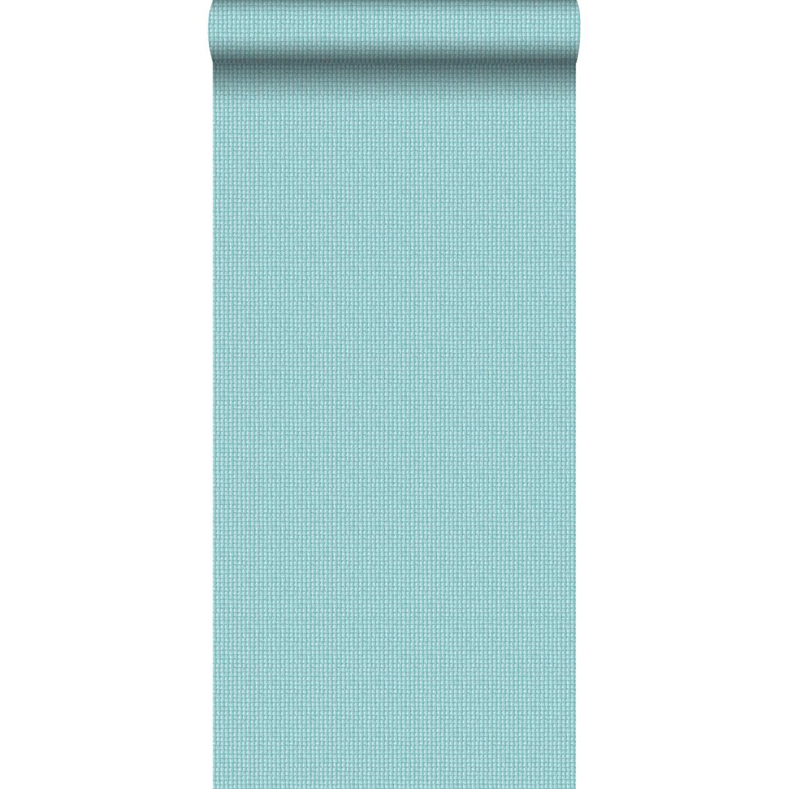 ESTAhome - ESTAhome papier peint imitation broderie turquoise - 138131 - 53 cm x 10,05 m - Papier peint