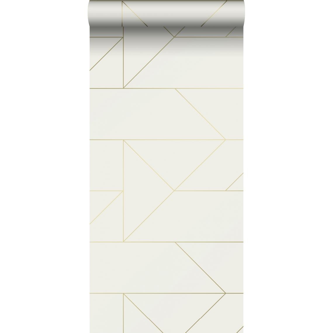 Origin - Origin papier peint lignes graphiques beige et or - 347720 - 0.53 x 10.05 m - Papier peint