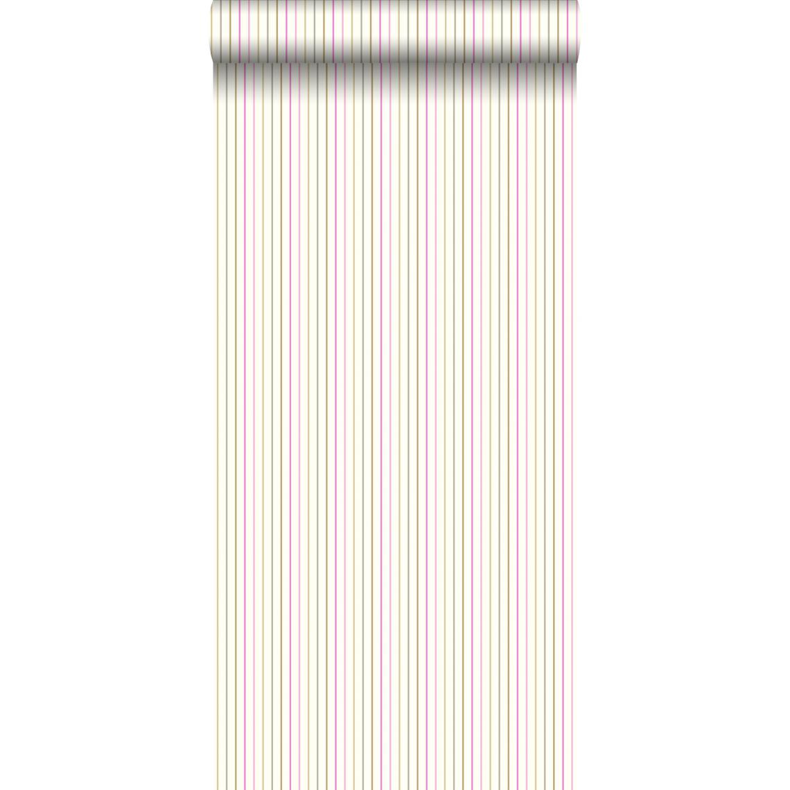 ESTAhome - ESTAhome papier peint à rayures rose doux - 137304 - 53 cm x 10,05 m - Papier peint