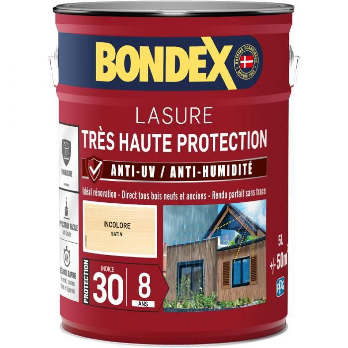 Bondex - Lasure pour bois très haute protection 8 ans incolore 5L Bondex - Peinture & enduit rénovation