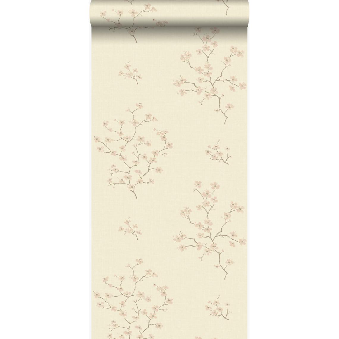 Origin - Origin papier peint fleurs beige et rose - 346545 - 53 cm x 10,05 m - Papier peint