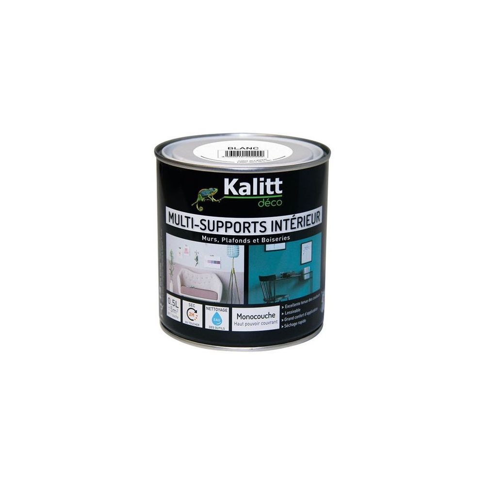 marque generique - Peinture multi-supports - Intérieur - Satin - Blanc - 0.5 L - KALITT - Peinture intérieure