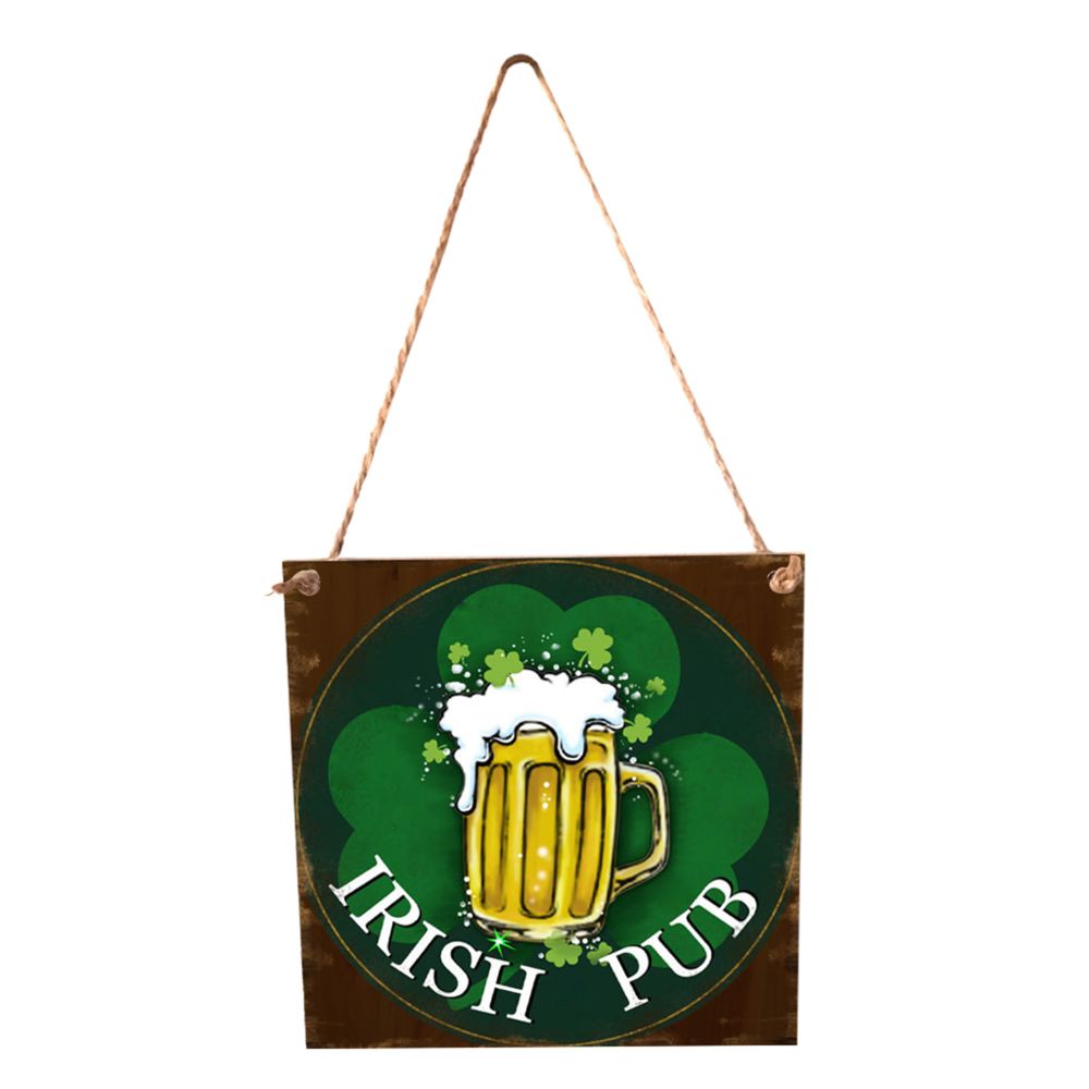 marque generique - Plaque De Pub De Bière Irlandaise En Bois De Style Vintage Plaque Suspendue Home Decor Vert - Décor carrelage mural