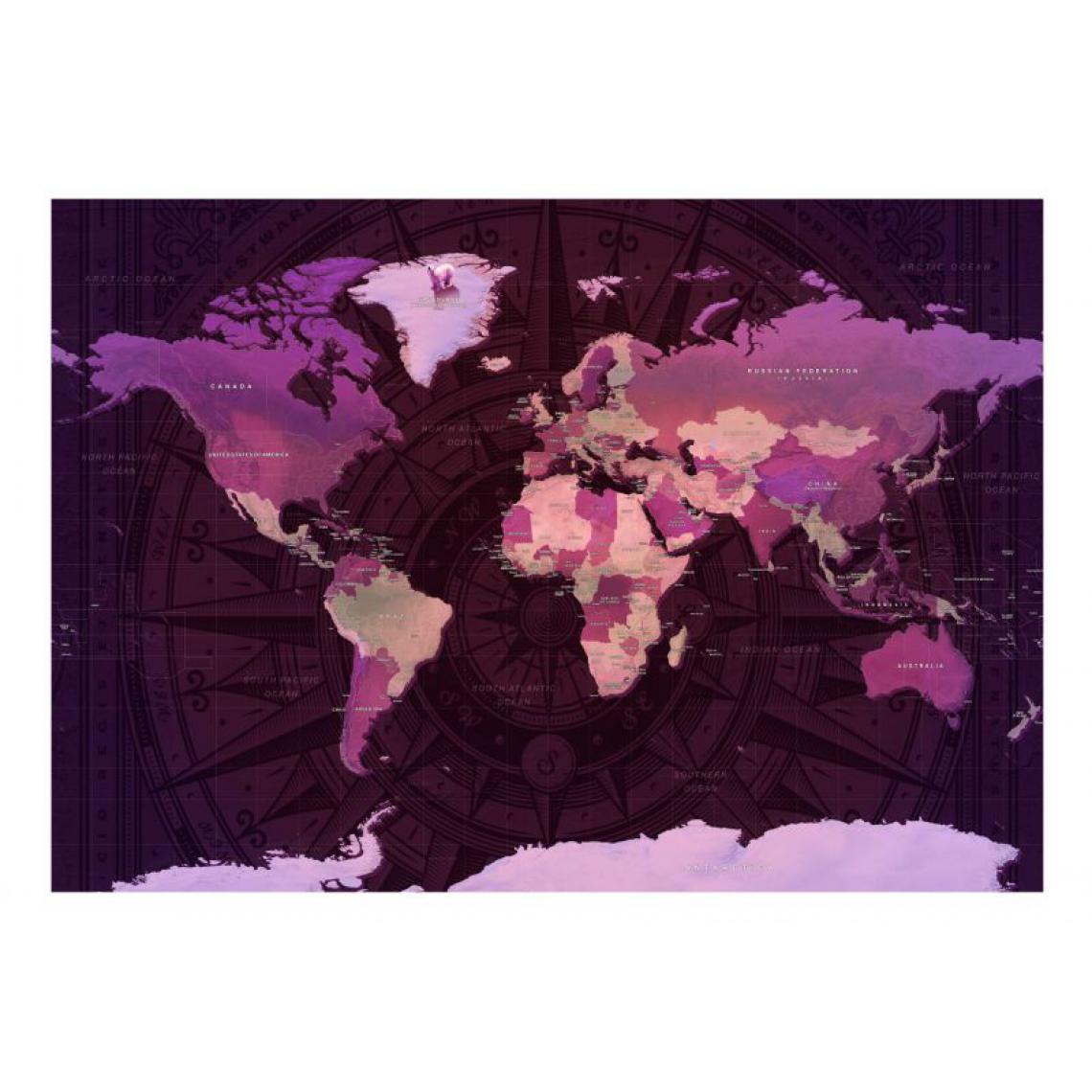 Artgeist - Papier peint - Purple World Map .Taille : 250x175 - Papier peint