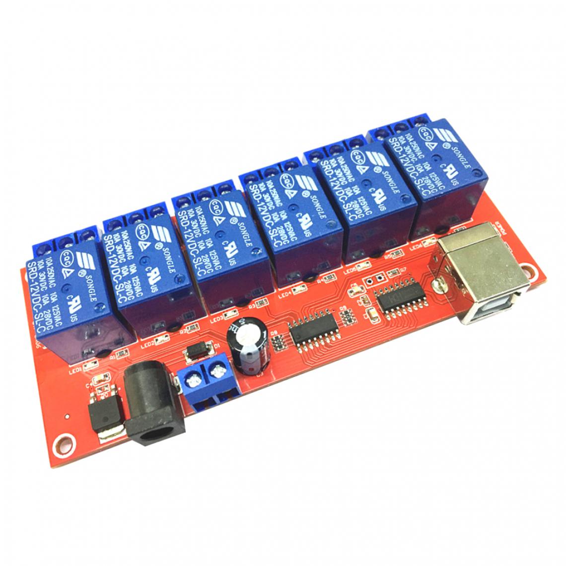 marque generique - Commande d'ordinateur d'optocoupleur de carte de module de relais d'USB de 6 canaux pour Arduino 12V - Appareils de mesure