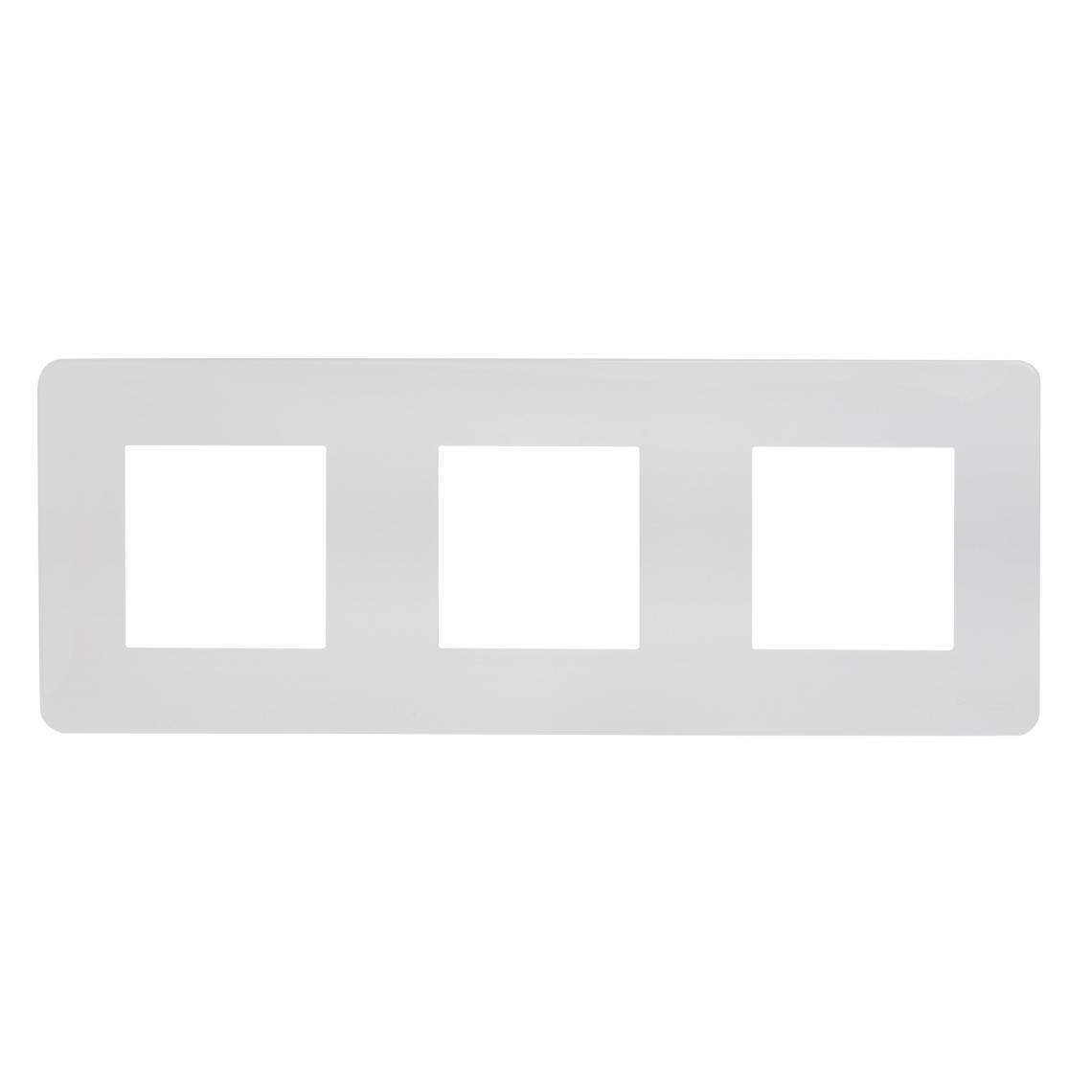 Schneider - Plaque de finition 3 postes blanc Unica - Interrupteurs et prises en saillie