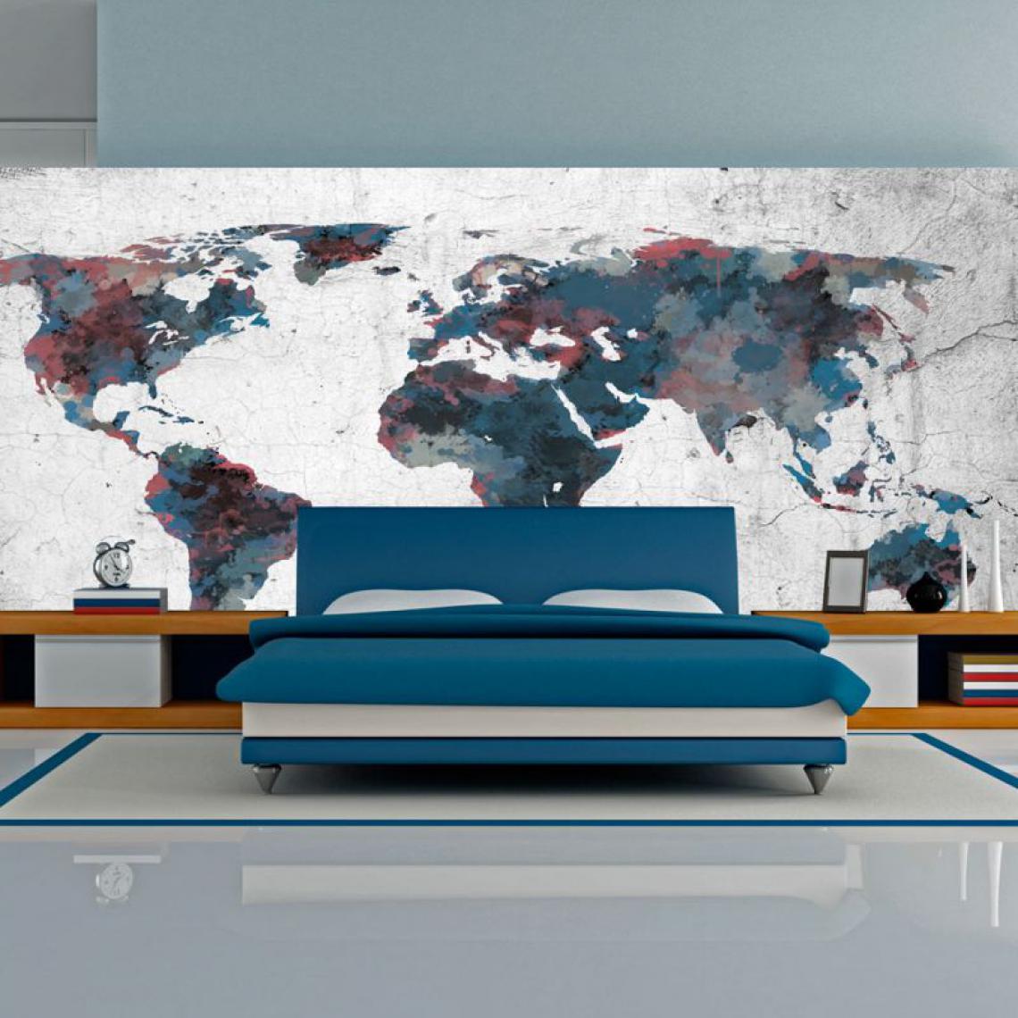 Artgeist - Papier peint XXL - World map on the wall .Taille : 550x270 - Papier peint
