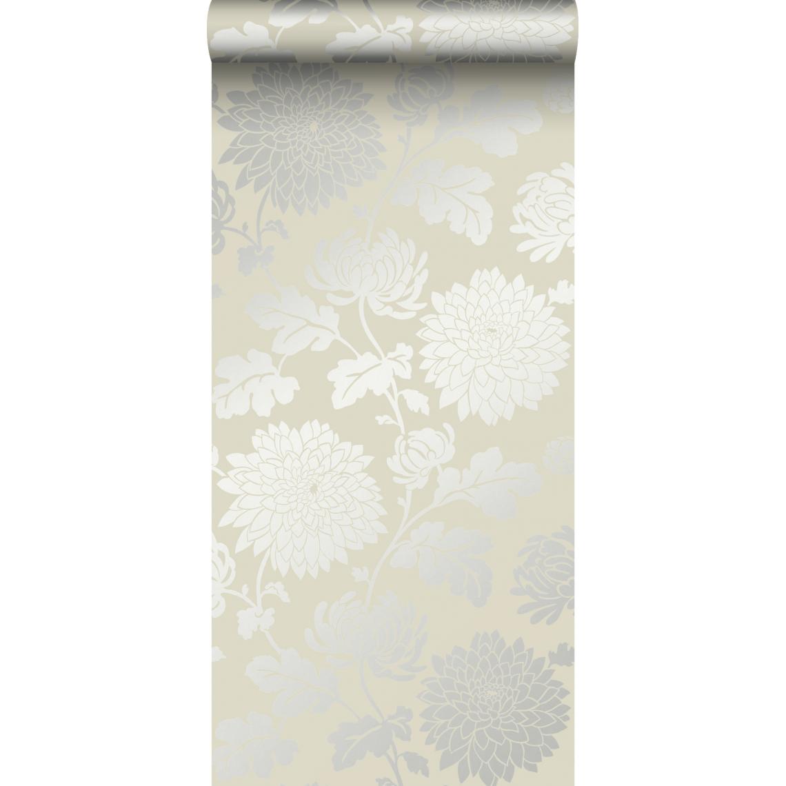 Origin - Origin papier peint fleurs beige - 326147 - 53 cm x 10,05 m - Papier peint
