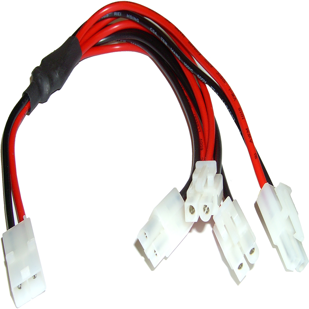 Bematik - Câble adaptateur compatible avec Tamiya série de 1 x mâle à 4 x femelle 300mm - Fils et câbles électriques
