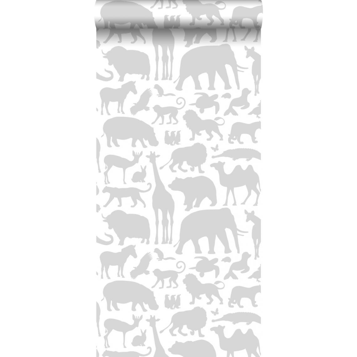 ESTAhome - ESTAhome papier peint animaux gris - 139054 - 0.53 x 10.05 m - Papier peint
