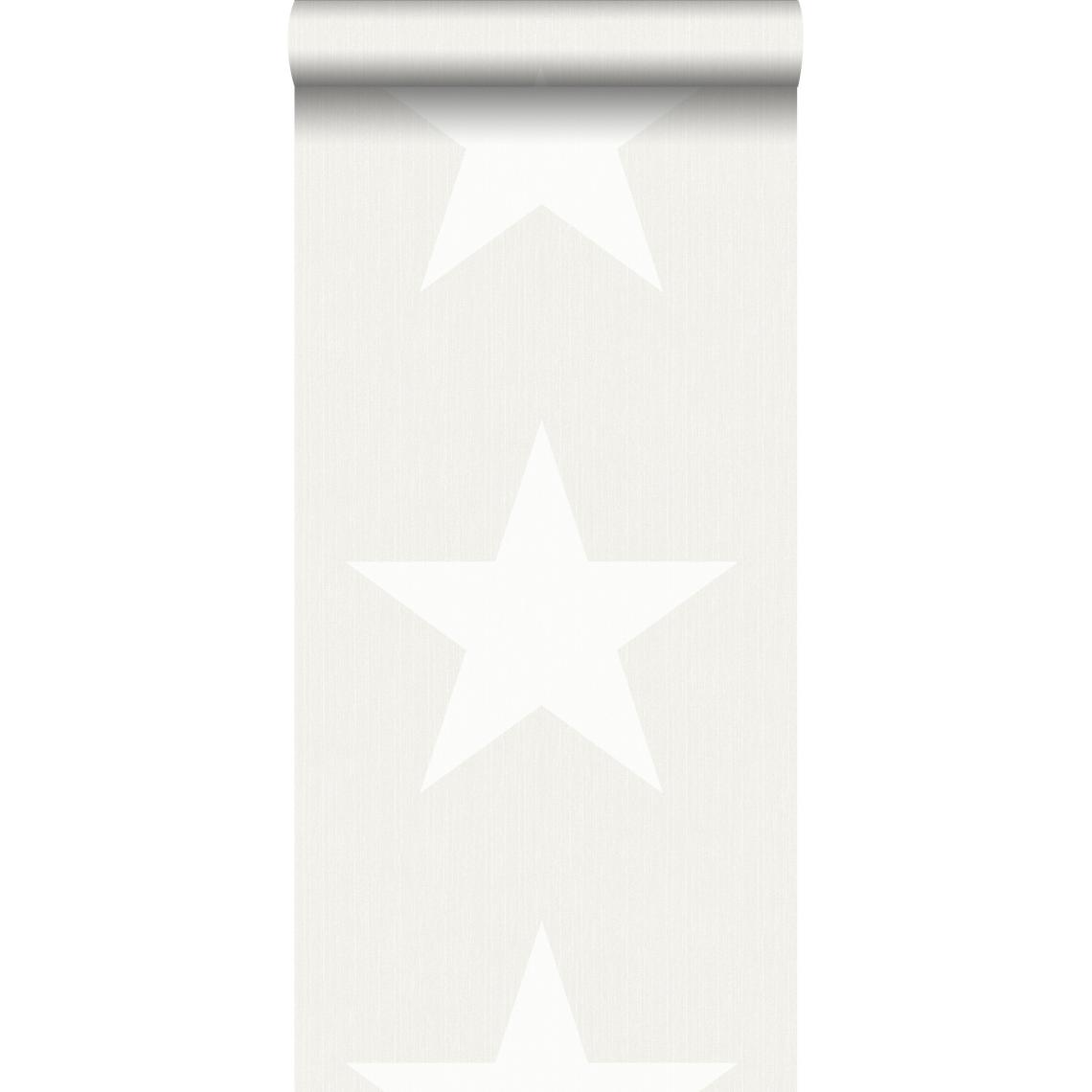 ESTAhome - ESTAhome papier peint étoiles sur le tissu de jeans en denim beige - 138977 - 0.53 x 10.05 m - Papier peint