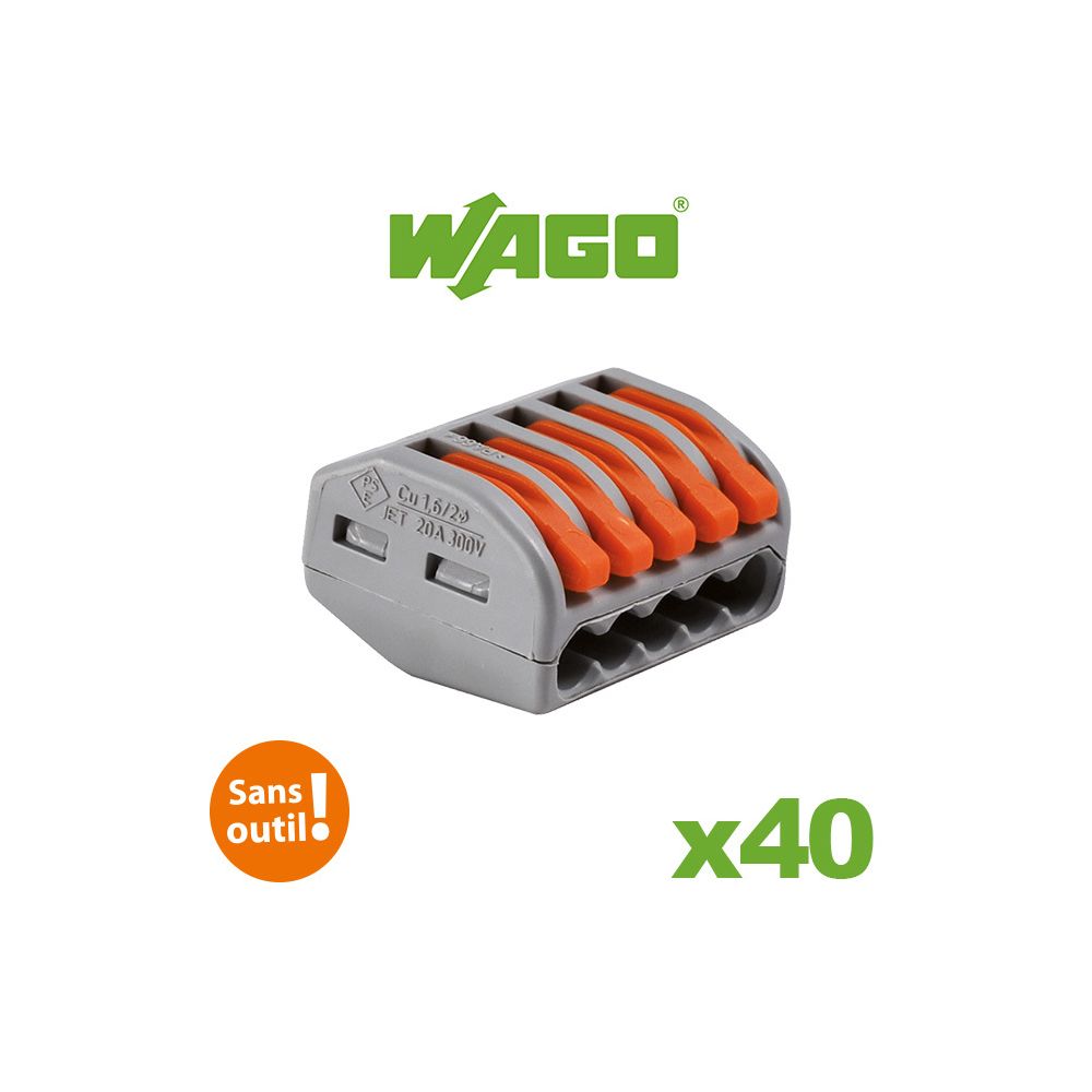 Wago - Wago - Bornes de connexion automatique S222 5 entrées par 40 - Accessoires de câblage