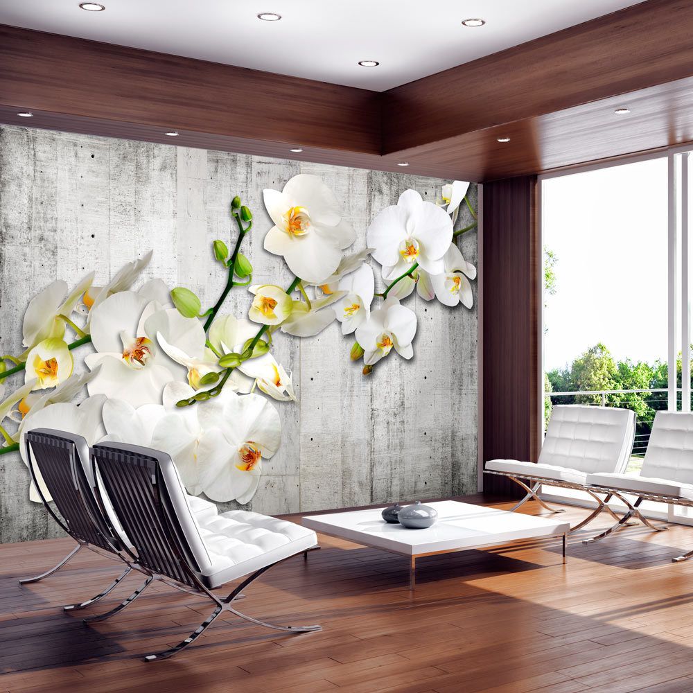 marque generique - 300x210 Papier peint Orchidées Fleurs Distingué With saffron accent - Papier peint