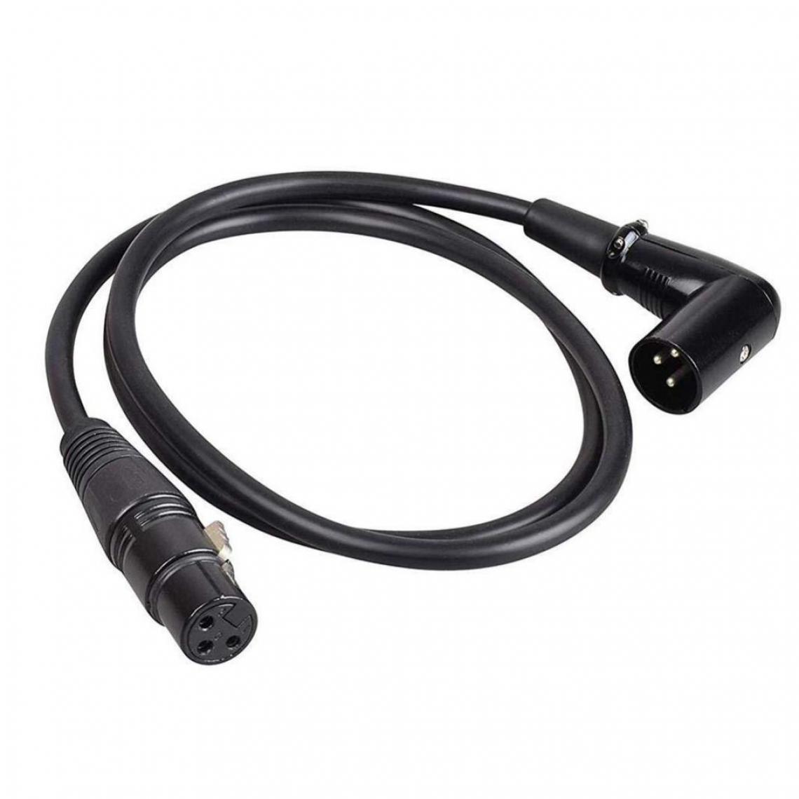 marque generique - Câble XLR Mâle à Femelle Câble Rallonge Adaptateur Connecteur Adaptateur Noir 3m - Fiches électriques